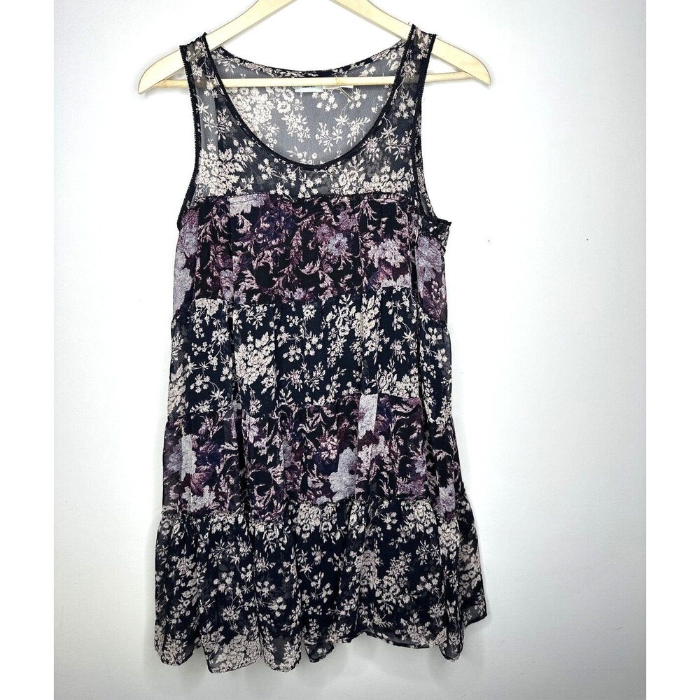 Urban Outfitters Kimchi Blue Babydoll Dress Women's SMALL Navy Floral Tiered Min